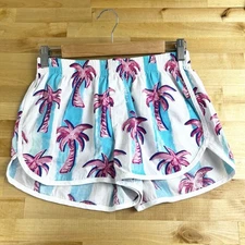 Chubbies Womens Shorts Pull On Palm Tree Tropical Print 100% Cotton Size Medium