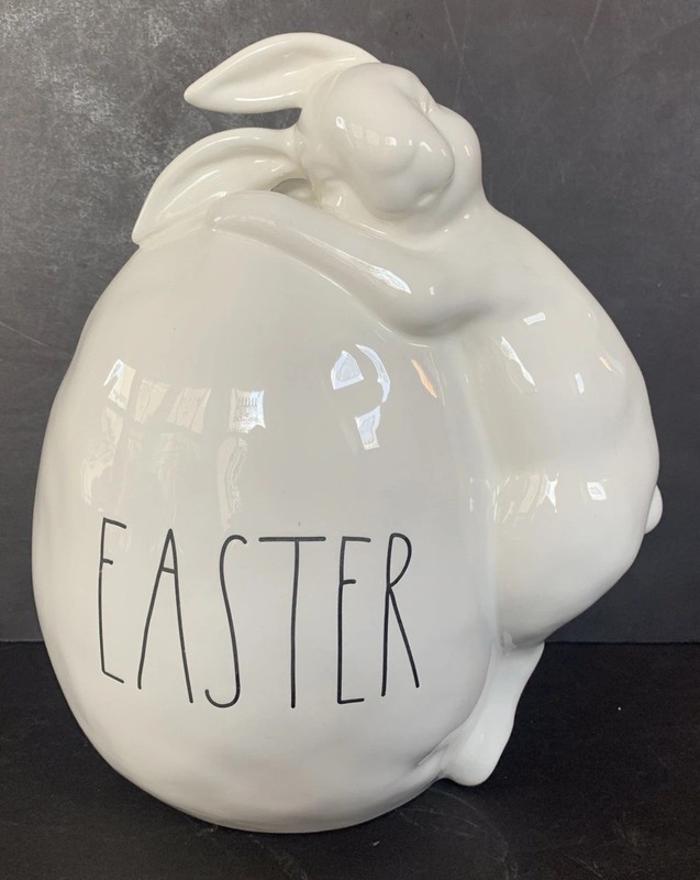 Rae Dunn Easter Bunny Rabbit Egg White 2020 Magenta Large Ceramic Holiday Decor