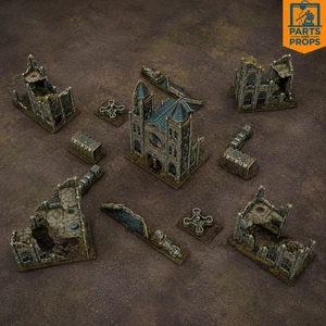 Full City Ruins and Scatter Terrain Set Compatible with 11th Edition Rules