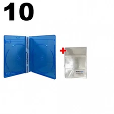 10 PREMIUM STANDARD Blu-Ray Double DVD Cases 12MM & 100 OPP Bags