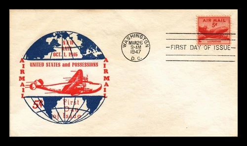US COVER AIR MAIL 5C FIRST DAY ISSUE SCOTT C33