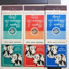 Maguire & Paterson Ltd Dublin Vintage Dog Design Irish Matchbook Labrador