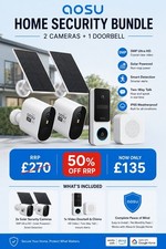 AOSU Home Security Bundle - 2 X Solar Cameras MAX & 1 X Doorbell SE - RRP £270