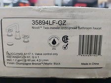 Delta 35894LF-GZ Nicoli Widespread Bathroom Faucet Black / Champagne Bronze
