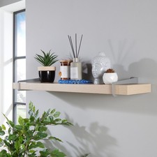 Keer 3.8cm Chunky Shelf Kit, Slide-On Brackets, Rustic Wood-Effect Foil Finish