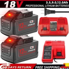 18V Battery For Milwaukee for M18 12.0AH Extended Lithium 48-11-1880 8.0AH