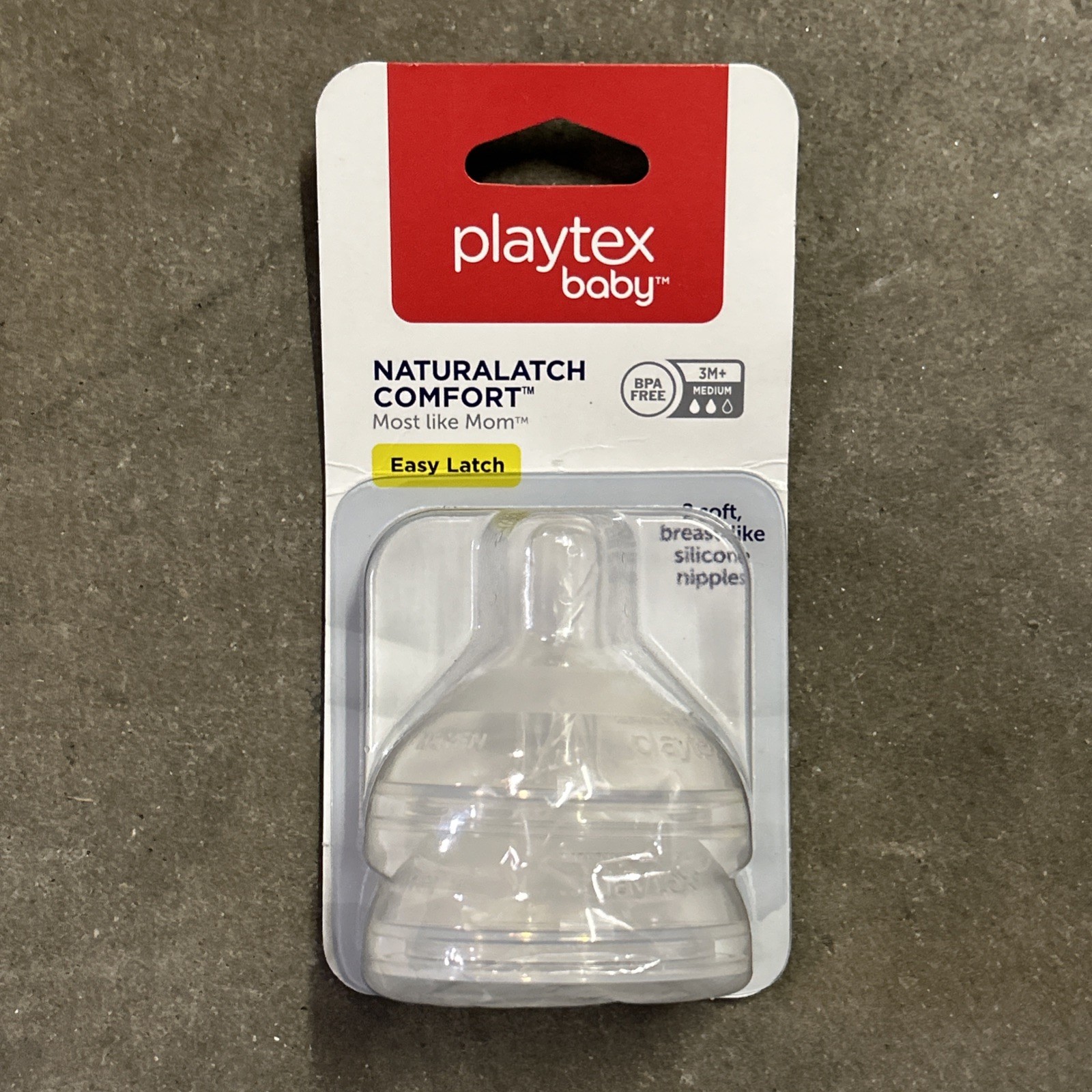 Playtex Baby NaturaLatch Medium Flow Bottle Nipples 2 Pack