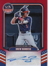 2026 Stars & Stripes USA Drew Burress 91/99  Autograph Auto  Red Prizm