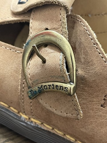 Dr Martens Women Mary Jane Mules Shoes Size 6 Light Brown Leather Suede - Picture 9 of 16