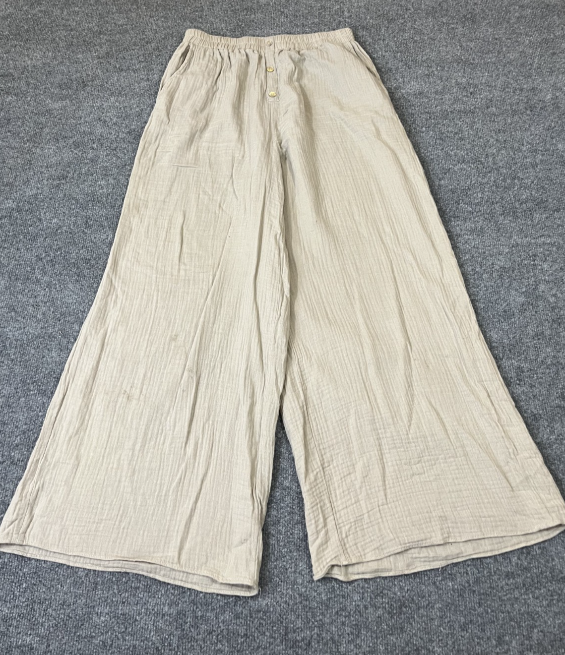 KEEN Pantaloni pull on gamba larga L Lagom minimalista resort costiero spiaggia palma vacanza ariosa