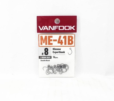 Vanfook ME-41B Minnow Expert Medium Heavy Hook Size 8, 16/pack Black (9795)