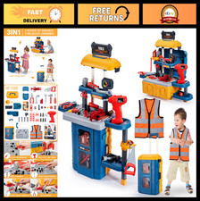 Kids Tool Bench Set with Toolbox Electric Drill - Toddler Construction Toys