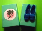 Vintage BARBIE MINI PRINTS #1809 ROYAL BLUE SOFT BOW SHOES JAPAN
