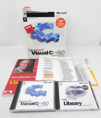 Microsoft Visual C++ 6.0 Standard Edition Windows w/Key Vintage Software Big Box