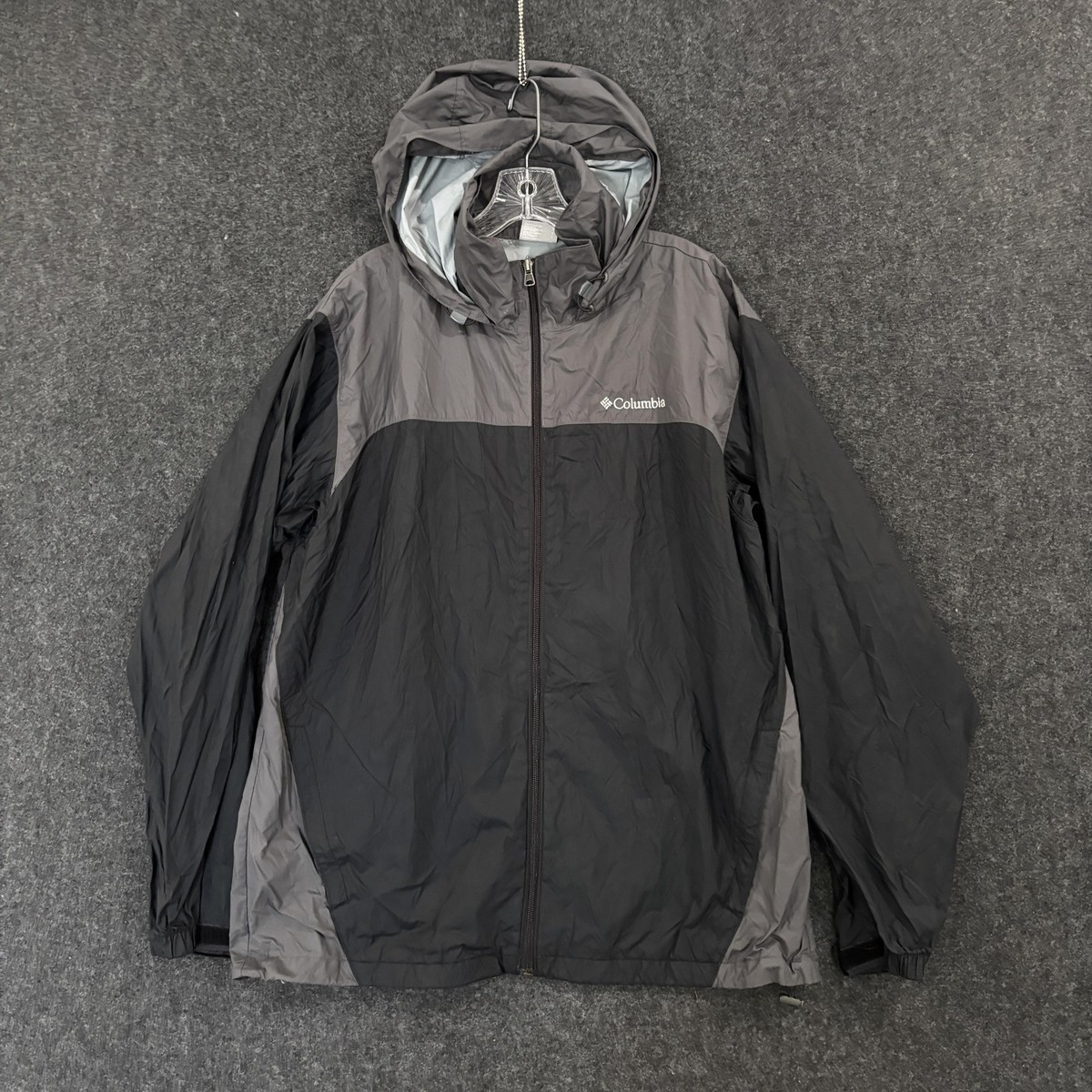 Columbia Glennaker Lake II Rain Jacket Men's Large Black Gray
