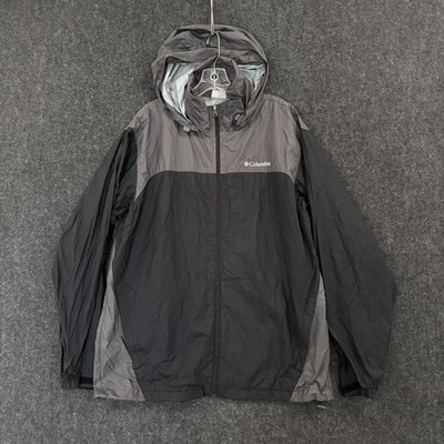 Columbia Glennaker Lake II Rain Jacket Men's Large Black Gray