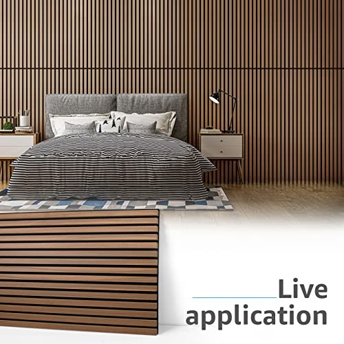  2 Wood Slat Acoustic Panels for Wall and Ceiling - 2pcs - 47.2＊23.6in. Walnut