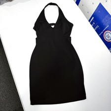 Little Black Dress Womens Small Halter Bodycon Mini Open Back Keyhole Cocktail