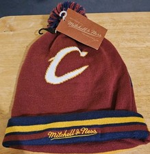 Cleveland Cavaliers Hat Mitchell Ness Knit Beanie Navy Wine Cavs James Harden