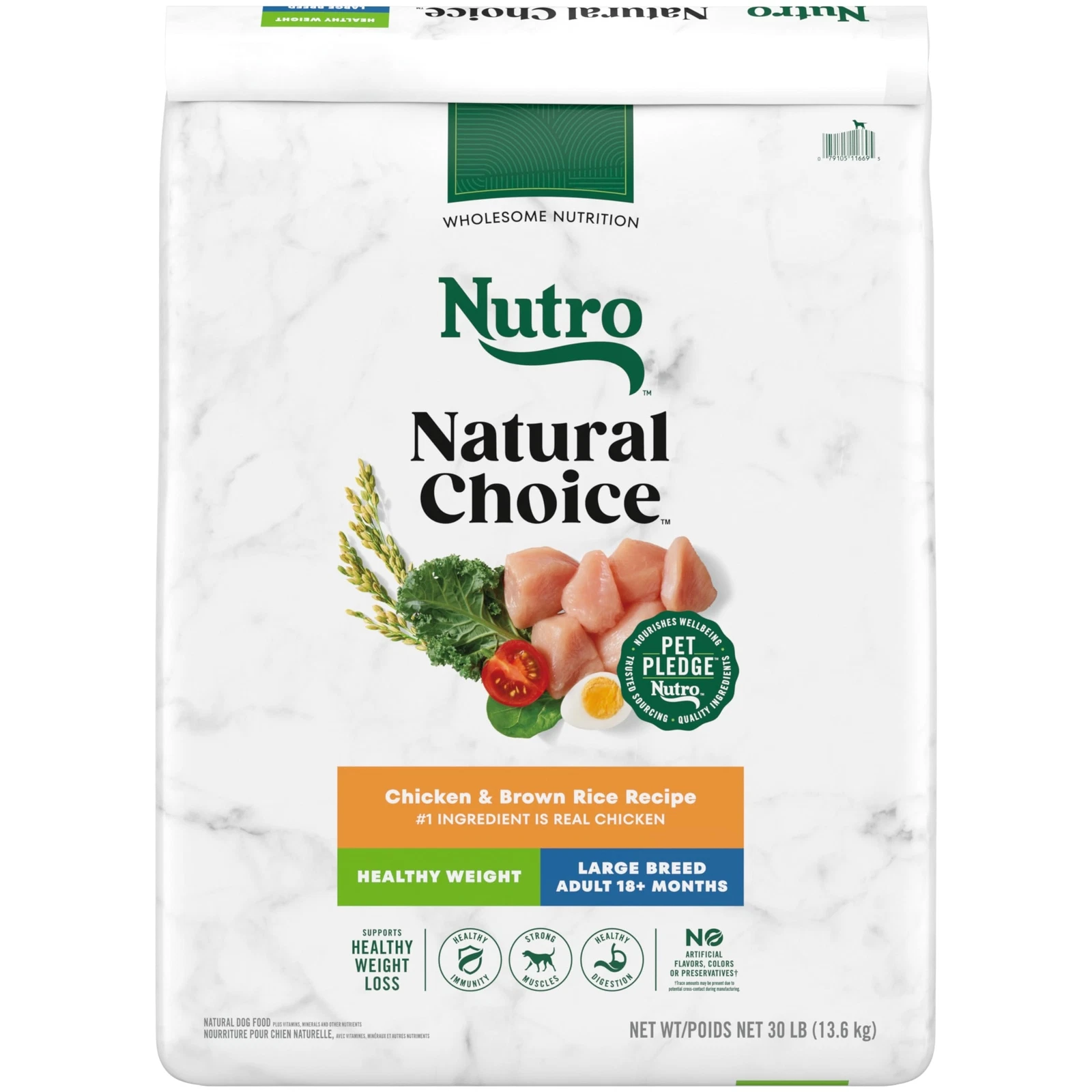Nutro Natural Choice Large Breed Dry Dog Food Chicken 30 lbs Healthy Weight
