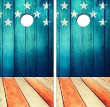 Wooden American Flag Cornhole Board Wrap LAMINATED Decal Vinyl Sticker 4346