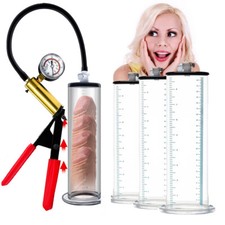 Penis Vacuum Pump Enhancer 9 or 12" Length Wide Flange Cylinder Diameter 1.5-3"