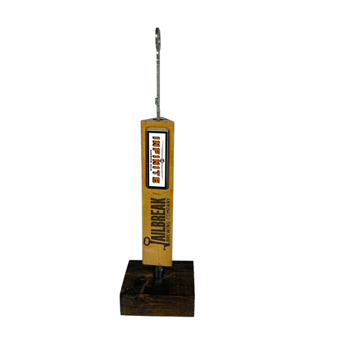Jailbreak Brewing Co Infinite Amber Ale Wooden Beer Tap Handle Metal Key Topper - Picture 7 of 8