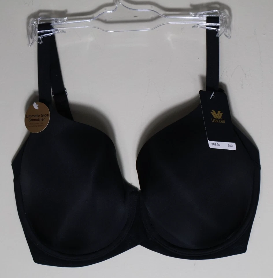 Sujetador Wacoal 853281 Ultimate Side Smoother Contour tiro alto negro 30G NUEVO con etiquetas Foto 3 de 4