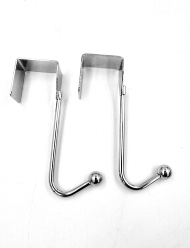 20pcs Over The Door Hooks Sturdy Metal Hook Hanger Chrome Finish 1/2" wide x 4"