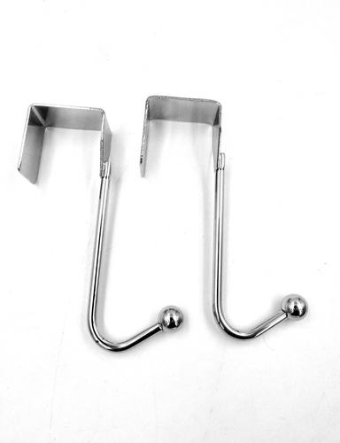 20pcs Over The Door Hooks Sturdy Metal Hook Hanger Chrome Finish 1/2" wide x 4" - Picture 1 of 3