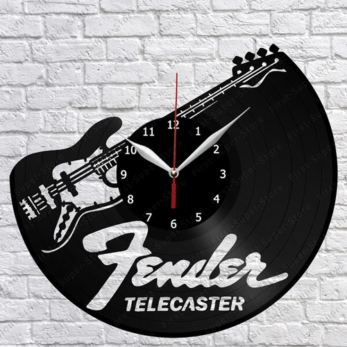 Fender Telecaster Vinyl Record Wall Clock Art Decor Original Gift 12'' 30cm 1963