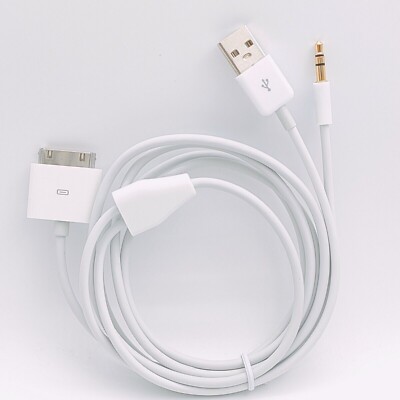 JIMAT 30 Pin To AUX USB, Dock Connector To 3.5mm Jack Audio AUX-in Car Stereo Auxiliary Cable | Data Sync Transfer & Charging | Compatible For IPod IPhone 3 4 4S IPad 2 3 - Foto 4