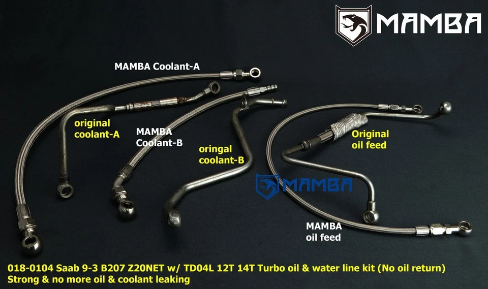 Kit de línea de agua y aceite turbo para Cadillac BLS - B207L B207R 2006-2010 TD04 Turbo Foto 2 de 2