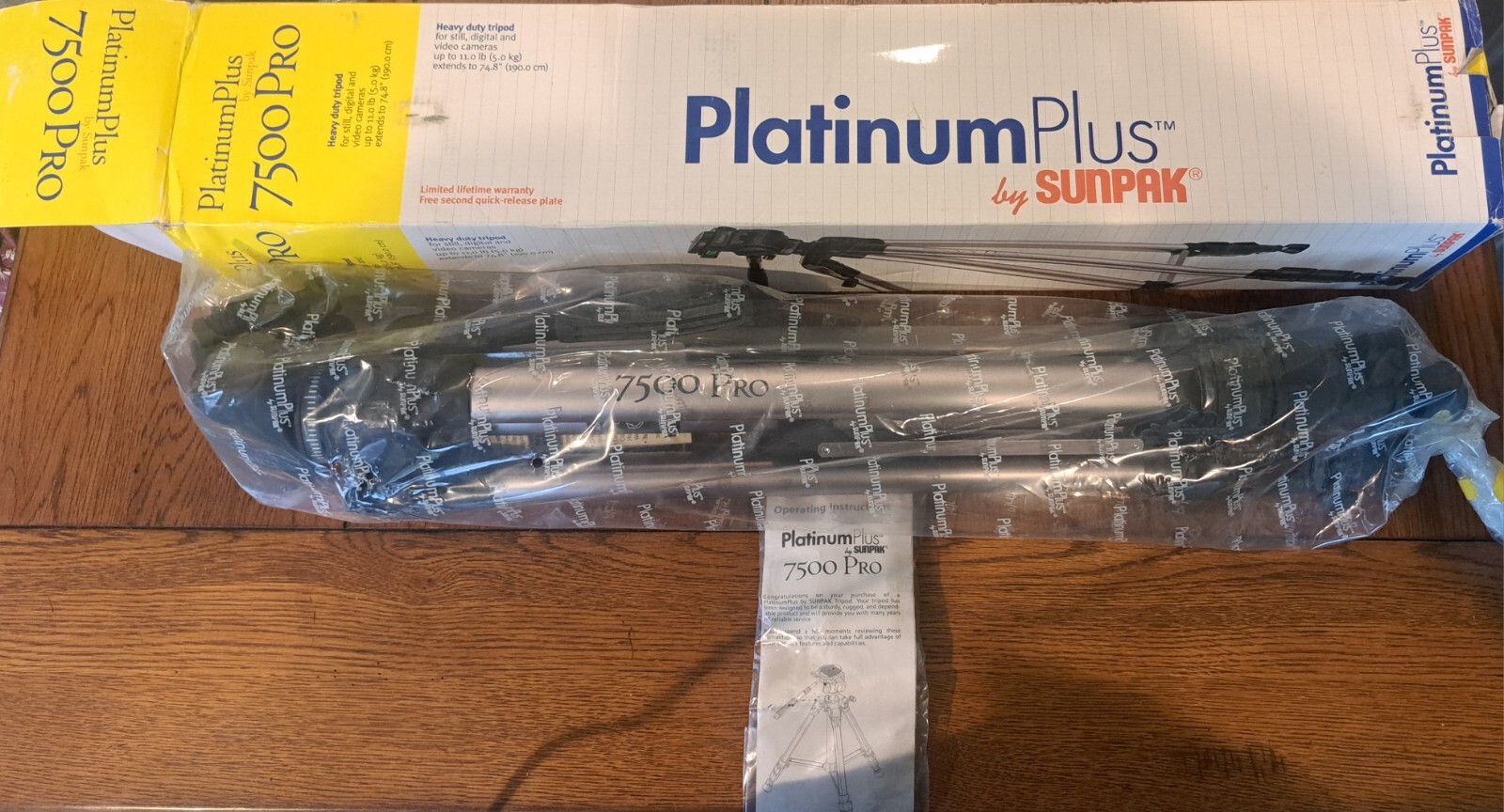 New Sunpak Platinum Plus Ultra 7500 Pro Tripod Open Box 90729300574 eBay