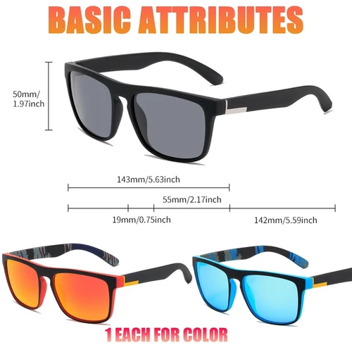 Gafas de sol polarizadas para hombres y mujeres retro cuadradas deportivas conducción ciclismo pesca - Imagen 10 de 20