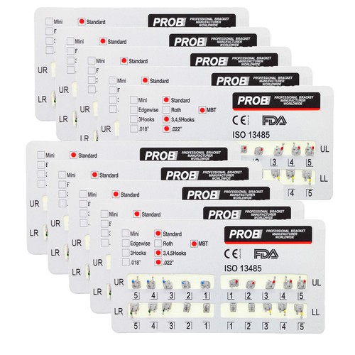 10 Packs PROB Dental Orthodontic Metal Brackets Braces Mini/Standard 022 3/345H - Picture 14 of 17