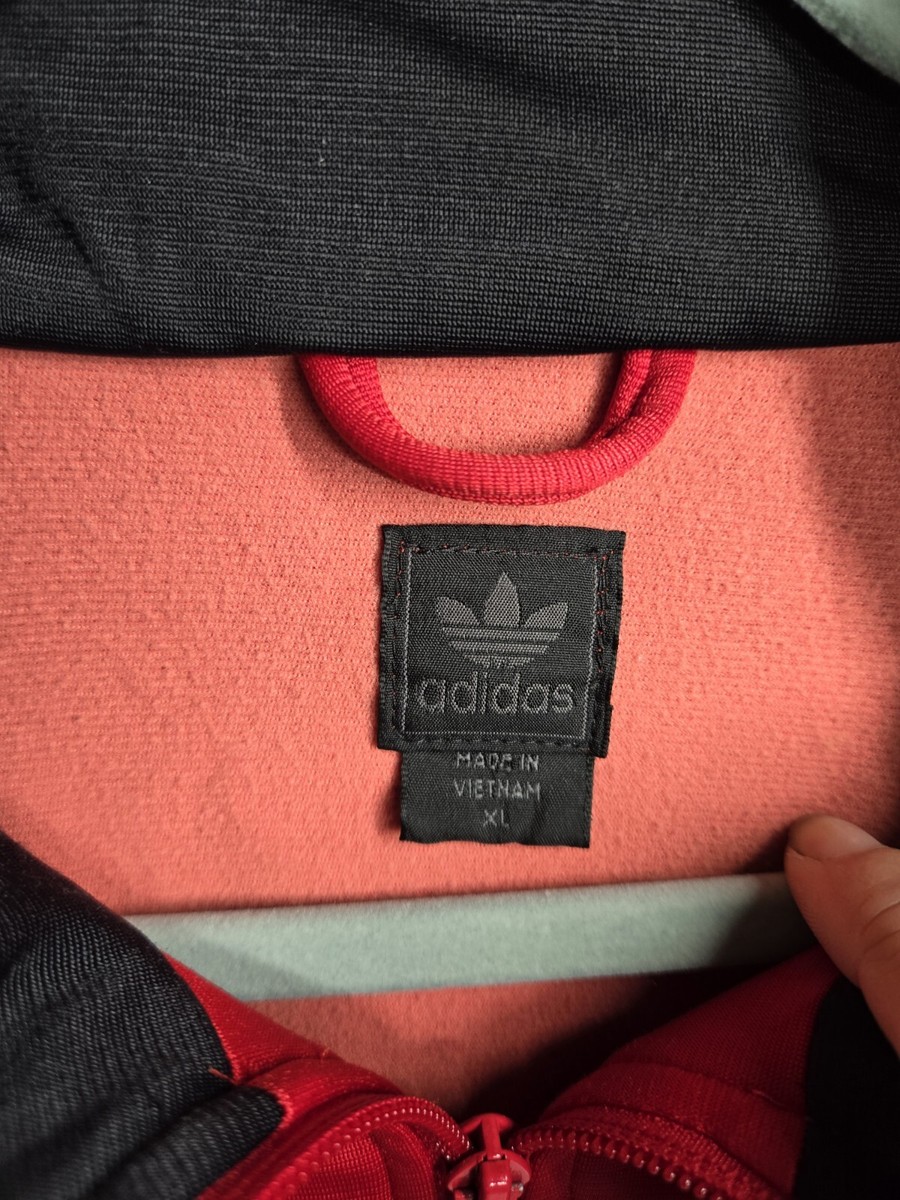 Adidas Originals ZIMBABWE Africa Track Top Retro 90's XL Red Adidas Originals ZIMBABWE Africa Track Top Retro 90's XL Red