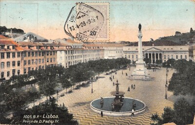 CPA AK Lisboa Praca de D. Pedro IV PORTUGAL (1260942