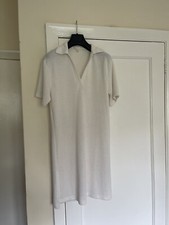 H&M Knit Shirt Dress Pullover Dress Kaftan Style Dress Off White Size S