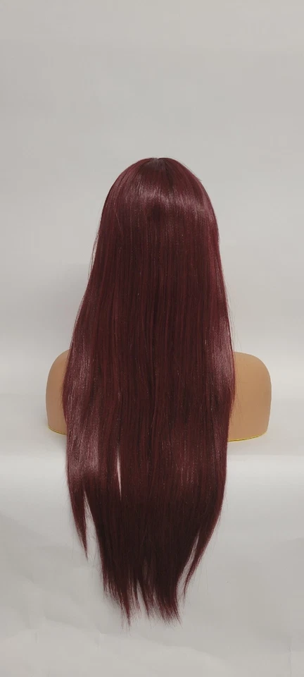 25" PELUCA FLEQUILLO RECTO LARGO SEDOSO VINO DIARIO PREMIUM SINTÉTICO BOBBI BOSS #M159 Foto 4 de 4