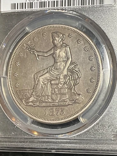 PCGS XF40CAC 1875 CC TRADE DOLLAR PERFECT FOR THE GRADE TOUGH CC MINT