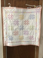 Handmade Pink Baby Quilt 37 X 38 Inches