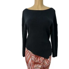 Modern Citizen Black Ribbed Knit Sweater Shirt Women’s Size S Relax Casual Tops