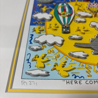 James Rizzi HERE COMES THE SUN 1995 3D POP Art Silkscreen