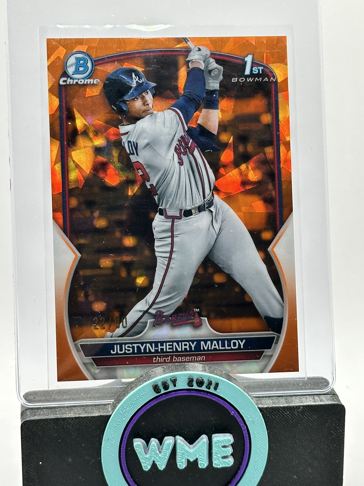 2023 Bowman Chrome Orange Sapphire Justyn-Henry Malloy BCP-51 # 22/50