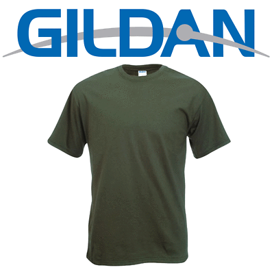 T-shirt Gildan Verde Militare 100 Cotone Maglietta Maniche Corte