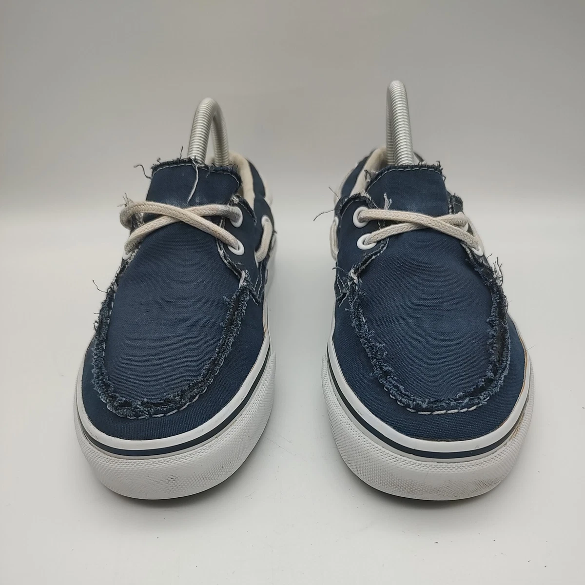 Vans Slip On Women&#039;s Size 8.5 Canvas Boat Navy Blue White Summer Beach |