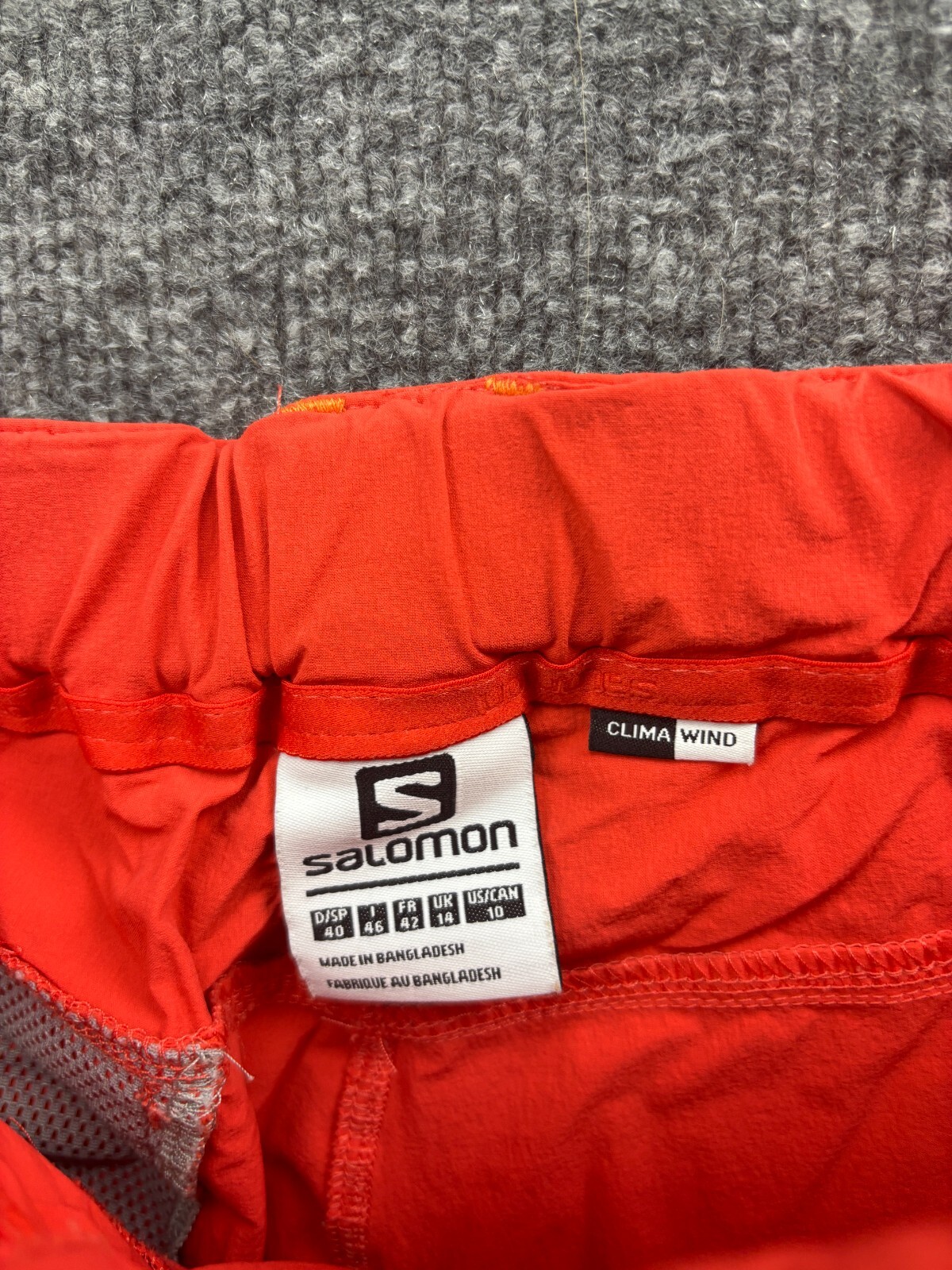 Salomon Wayfarer Clima Pantalone a Vento Donna 10 Arancione Cropped Zip Tasca Capri