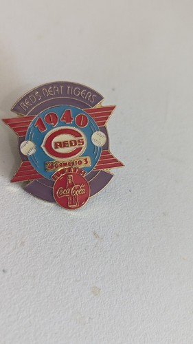 1994 Cincinnati Reds 1940 World Series Champions Lapel Hat Pin Coca Cola Tigers - Picture 2 of 3