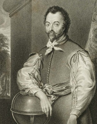 S. FREEMAN (19.Jhd), Sir Francis Drake, um 1829, Stahlstich Romantik Porträt